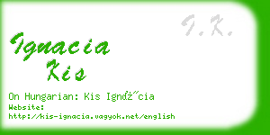 ignacia kis business card